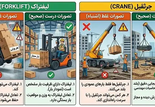تصورات درست و غلط در مورد جرثقیل و لیفتراک